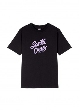 SANTA CRUZ - SANTA CRUZ Ribbon Script Front T-Shirt - ΜΑΥΡΟ-SCA-WTE-3079-BLACK