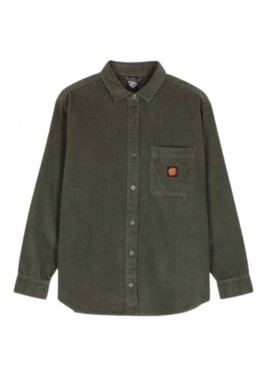 SANTA CRUZ Πουκάμισο Classic Label LS Shirt - ΣΚΟΥΡΟ ΠΡΑΣΙΝΟ-SCA-WTL-1125