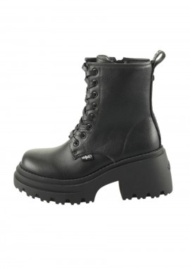 BUFFALO Γυναικεία Μποτάκια BRAVR LACE UP -ΜΑΥΡΟ-1622538-BLACK