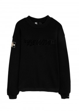 MOD WAVE MOVEMENT Unisex Φούτερ με Λαιμόκοψη BLACK CAPSULE – Μαύρο-MW063061734-BLACK