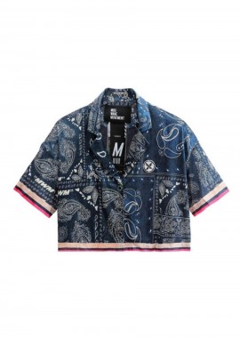 MOD WAVE MOVEMENT Γυναικείο Bandana Πουκάμισο Μπλε-MW082080524-BLUE