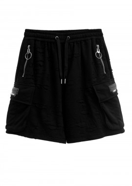 MOD WAVE MOVEMENT Unisex Βερμούδα TEXTURED MW082040495 - ΜΑΥΡΟ-MW082040495-BLACK