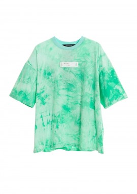 Mod Wave Movement - MOD WAVE MOVEMENT Unisex Oversized T-Shirt Tie-Dye με Φτερά - Πράσινο-JT092030216-GREEN