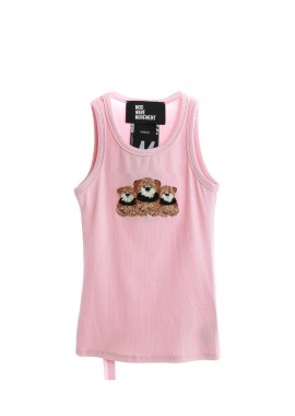 Mod Wave Movement - MOD WAVE MOVEMENT ΓυναικείαTeddy Bear Rib Αμάνικη Μπλούζα - Ροζ -MW092010449-PINK