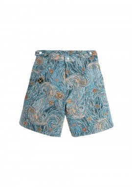 Mod Wave Movement - MOD WAVE MOVEMENT Unisex Denim Tapestry Βερμούδα - Μπλε-MW092040380-BLUE