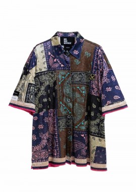 MOD WAVE MOVEMENT Unisex Oversized Πουκάμισο Bandana-MW092080393-BLUE