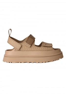 UGG GoldenGlow Embossed Slides - Mustard Seed-1175311-CAMEL