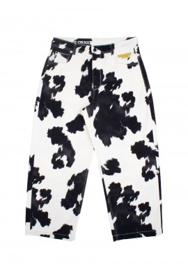 HOMEBOY - HOMEBOY Cow Print Baggy Denim Παντελόνι-01PA1090-BLACK
