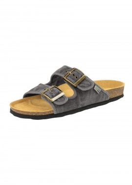 NATURAL WORLD Slides - CANVAS BIO SANDAL - Γκρι-7001E-GREY
