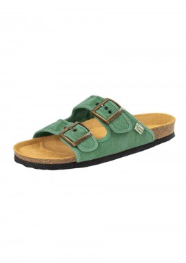 NATURAL WORLD Slides CANVAS BIO SANDAL - Πράσινο-7001E-GREEN