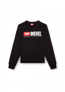DIESEL - DIESEL Φούτερ λαιμόκοψη S-BOXT-DIV - ΜΑΥΡΟ-A15753-0GEAD-9XX-BLACK