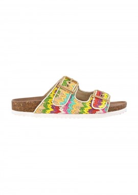 COLORS OF CALIFORNIA Σανδάλια TWO BUCKLE SANDAL IN RAFFIA-HC.BIO407