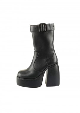 BUFFALO - BUFFALO Μποτάκια HEART BOOTIE BUCKLE - ΜΑΥΡΟ-1220059-BLACK