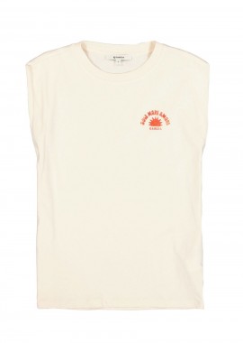 GARCIA - GARCIA Γυναικεία Αμάνικη Μπλούζα P260209 Ladies T-Shirt SS - Εκρού-P260209