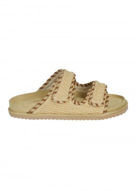 COLORS OF CALIFORNIA - COLORS OF CALIFORNIA Σανδάλια Two Strap Sandal in Raffia - Camel-HC.BIOW606-UNKNOWN