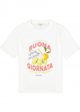 Garcia Γυναικείο Graphic T-Shirt Dolce Vita - Λευκό-Q260005-WHITE