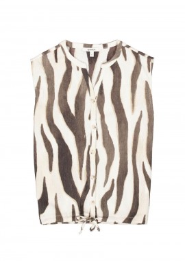 GARCIA - Garcia Γυναικείο Sleeveless Button Top - Animal Print-Q260008