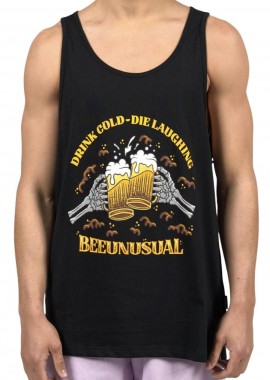 BEE UNUSUAL - BEE UNUSUAL Drink Cold Ανδρικό Tank Top - Μαύρο -AT-260714-BLACK