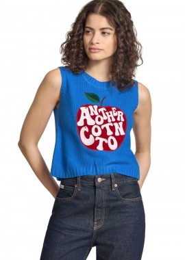 ANOTHER COTTON LAB Γυναικείο Apple WMN Knit Vest - Μπλε-PD00013225-BLUE