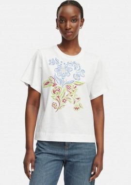 EMME - Emme by Marella γυναικείο T-shirt με δαντέλα στα μανίκια