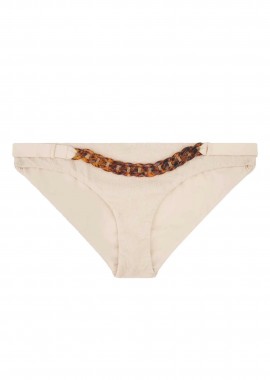 Love Stories γυναικείο bikini slip μονόχρωμο με λεπτομέρεια αλυσίδα κοκάλινη μπροστά 