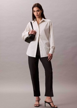 Calvin Klein γυναικείο παντελόνι chino Straight Fit - LV044B916G Μαύρο