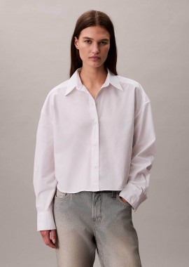 CALVIN KLEIN - Calvin Klein γυναικείο πουκάμισο Relaxed Cropped - LV044E170G Λευκό