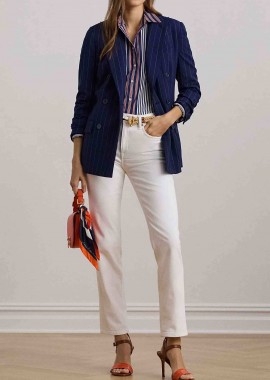 LAUREN RALPH LAUREN - Lauren Ralph Lauren γυναικείο τζιν παντελόνι ψηλόμεσο - 200957695001 Λευκό