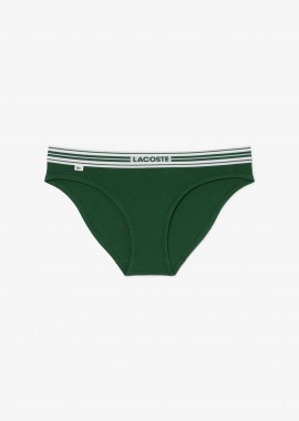 Lacoste γυναικείο εσώρουχο brief με contrast μέση και λογότυπο - 8F1333-00 Πράσινο