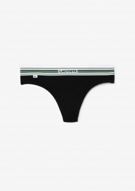 LACOSTE - Lacoste γυναικείο εσώρουχο string brief με λογότυπο - 8F5198-00 Μαύρο