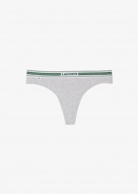 Lacoste γυναικείο εσώρουχο string brief με λογότυπο - 8F5198-00 Γκρι