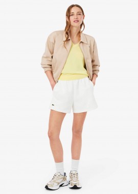 LACOSTE - Lacoste γυναικείο σορτς πικέ με κεντημένο λογότυπο - GF6901-00 Λευκό