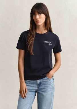 GANT - Gant γυναικείο T-shirt με graphic print Regular Fit - 4201440 Μπλε Σκούρο