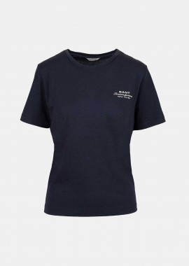GANT - Gant γυναικείο T-shirt με logo print Regular Fit - 4201487 Μπλε Σκούρο