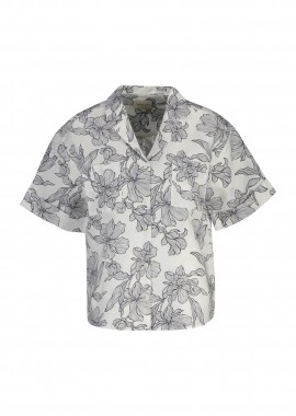 GANT - Gant γυναικείο πουκάμισο με λινάρι και floral print Regular Fit - 4300645 Μπλε Σκούρο