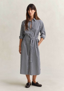 Gant γυναικείο midi φόρεμα σεμιζιέ με ριγέ σχέδιο Regular Fit - 4503485 Μπλε Σκούρο