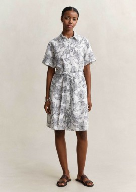 Gant γυναικείο mini φόρεμα σεμιζιέ με floral print Regular Fit - 4503511 Μπλε Σκούρο