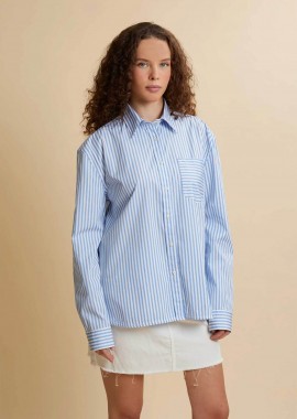 La Martina γυναικείο πουκάμισο poplin με ριγέ σχέδιο Relaxed Fit 