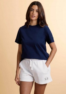 LA MARTINA - La Martina γυναικείο T-shirt με κεντημένο λογότυπο στο μανίκι Boxy Fit