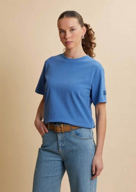LA MARTINA - La Martina γυναικείο T-shirt με κεντημένο λογότυπο στο μανίκι Boxy Fit