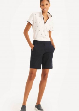 Nautica γυναικεία βερμούδα chino Classic Fit - 45B702 Μπλε Σκούρο