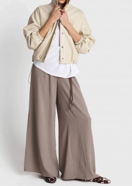 'ALE γυναικεία παντελόνα μονόχρωμη Loose Fit - 82276008 Ανθρακί