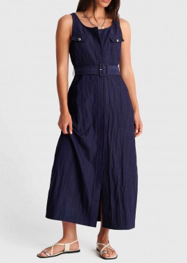 'ALE - 'ALE γυναικείο midi φόρεμα με τοπ - 8922917 Denim Blue Σκούρο