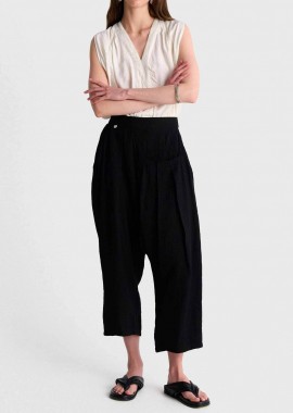 'ALE - 'ALE γυναικεία παντελόνα μονόχρωμη Loose Fit - 8921121 Μαύρο