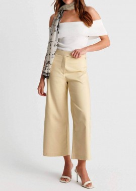 'ALE - 'ALE γυναικείο παντελόνι Cropped - 8923055 Κίτρινο Pastel