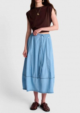 'ALE - 'ALE γυναικεία midi denim φούστα - 81253521 Denim Blue