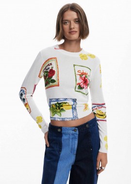 DESIGUAL - Desigual γυναικεία πλεκτή μπλούζα με print