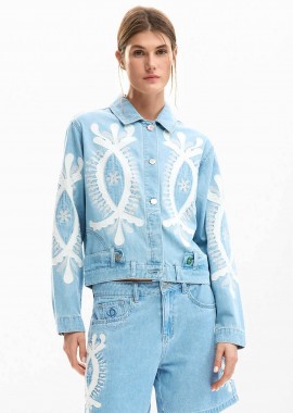 DESIGUAL - Desigual γυναικείo denim jacket με κεντήματα