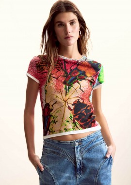 DESIGUAL - Desigual γυναικείο T-shirt με floral print Regular Fit