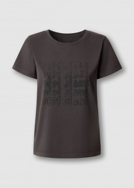 Pepe Jeans γυναικείο T-shirt με logo print και στρας 